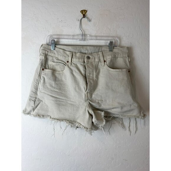 Old Navy Sz 16 Cream Higher High Rise Sky Hi A Line Secret Smooth Pockets Shorts - Picture 1 of 8